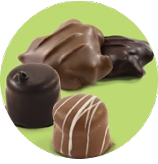 Assorted milk and dark chocolate candies